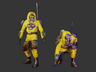 Astro-Biologist Scientist Character Model Low Poly RTS Unit Low-poly 3D model