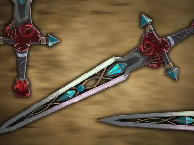 Fantasy Sword 21 3D Model Low-poly 3D model