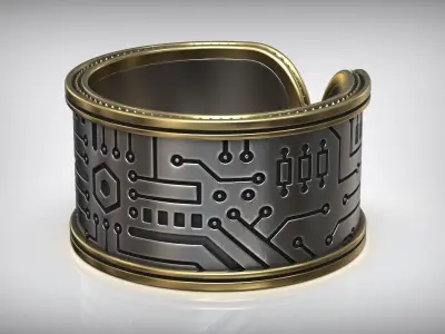 NFT Crypto Chip Adjustable Ring 3D print model