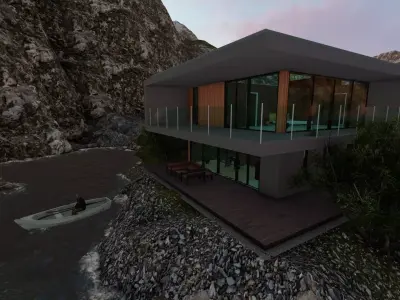 Modern two storey villa 3D model 3D print model