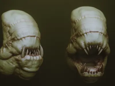 JAWS 2 - Another 33 Monster Mouths and Skulls IMM Brush and OBJs 3D model