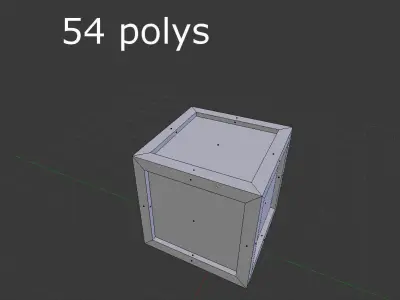 low poly wooden box Low-poly 3D model