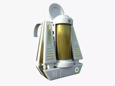 SciFi Backpack J04 White Gold - Fashion Character Design Low-poly 3D model