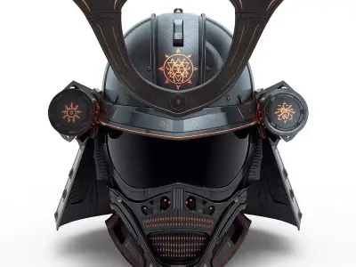 Cyber-Samurai Tactical Kabuto 3D Model Low-poly 3D model