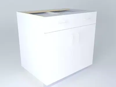 B2D2D kitchen cabinet with two drawers Free 3D model purchase