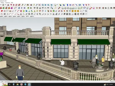 Apartment building in classical style sketchup exterior 3D model
