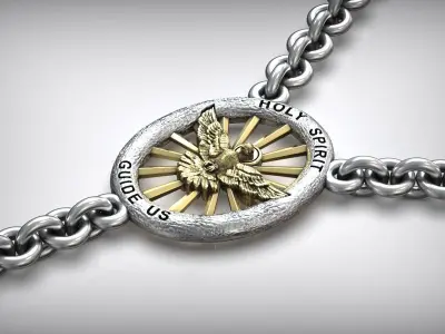 Holy Spirit Pigeon Light Pendant Rosary  3D print model