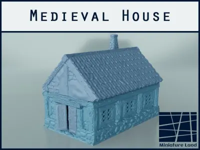 Medieval House Long - Tabletop Gaming Free 3D print model