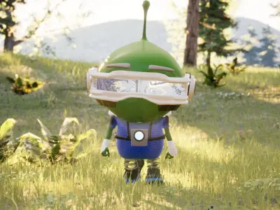 Game Ready Realistic Alien Space Character Pivi Animation Rig Low-poly 3D model