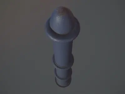 Barrier Bollard pack 5 Blue v3 Low-poly 3D model