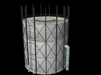 oil tank Low-poly 3D model