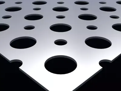 Perforated panel with 24 percent opening 25O143 3D model