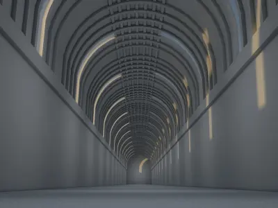 Sci Fi Tunnel 3D model 4