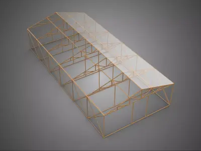 EMPTY ARCHITECTURAL GREENHOUSE HOTHOUSE GLASSHOUSE FARMS GARDEN 3D model