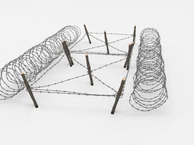 Barb Wire Obstacle 3D model