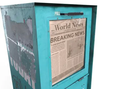 Low Poly Newspaper Newsstand Vending Machine Outdoor Prop Low-poly 3D model