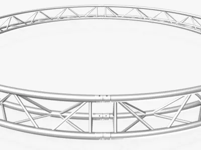 Circle Triangular Truss Full diameter 400cm 3D model