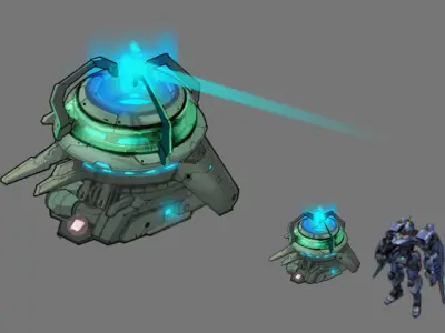 Rotating turret - laser type 02 3D model