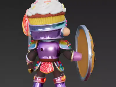 Whimsical Chibi Candy Paladin 3D Model Low-poly 3D model