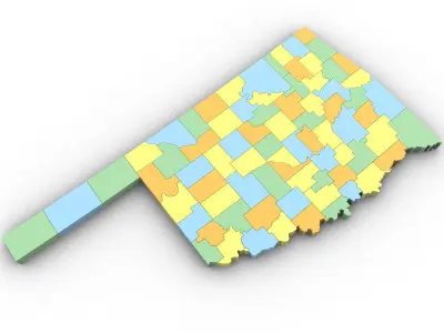 Oklahoma Political Map 3D model