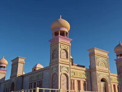 old and ancient Arab palace Low-poly 3D model