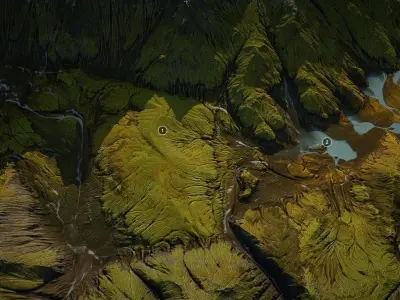 Iceland landscape - World Machine Low-poly 3D model