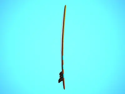 SURF BOARD 04 CARTOON STYLIZED Low-poly 3D model