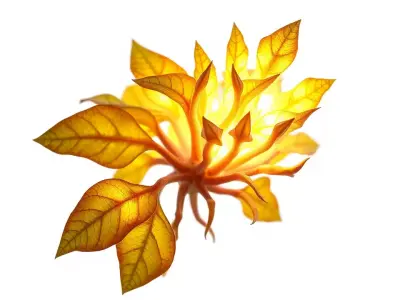 Radiant Yellow Leaf Model Pack Low-poly 3D model