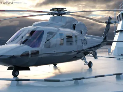  Twin-Engine Sikorsky S-76 Utility Helicopter Grey 