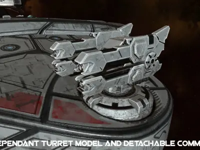 PBR Light Cruiser Low-poly 3D model