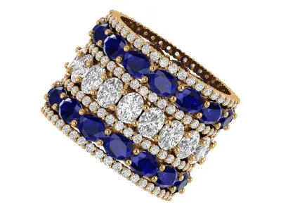 Oval Round Diamond Band 3D print model