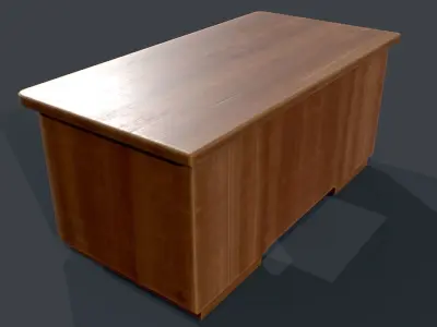 Desk Table Wooden Free low-poly 3D model