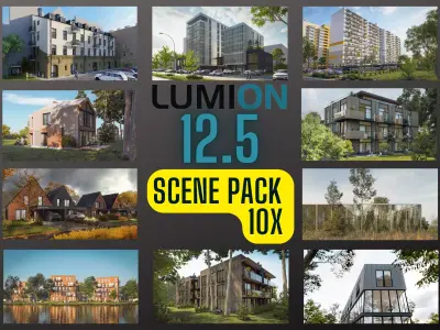 LUMION 12 SCENE PACK 10X  PLUS ARCHICAD AND SKETCHUP MODELS 3D model