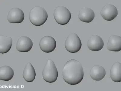 17 Water Droplets 3D model - Set of Water Drop 3D model