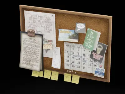 Notice Board Low-poly 3D model