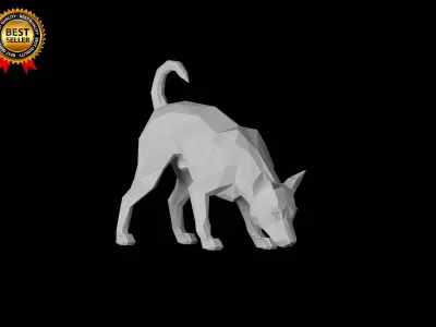 dog sculpture print model model nose close to floor 3D print model