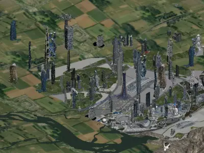 Future sci-fi urban architecture 3D model