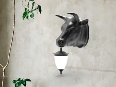 bull Head Wall Lamp 3D print model