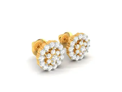 Solitaire Women Earring 3D print model 11