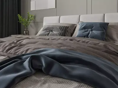 Modern Minimal Master Bedroom 3D model