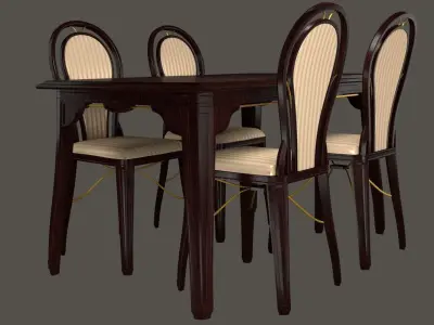 Table And Chair 0002 Free 3D model