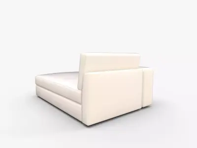 Beta Quartz White Left Chaise 3D model