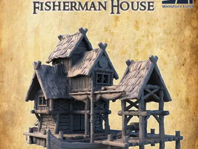 Viking Fisherman House Tabletop Terrain 28 MM 3D print model