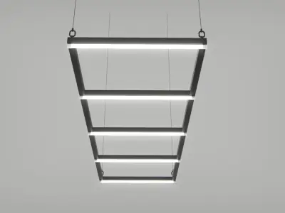Hanging Tube Lights 3D model