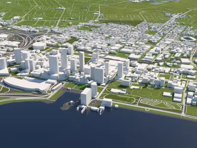 Perth Australia 50x50km 3D City Map 3D model