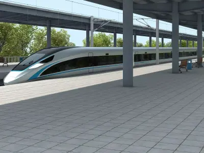 High-speed Railway Station 01 3D model