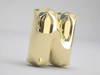 N Balloon Gold 3D model