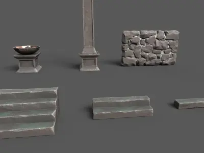 Environment Stone Pack Low-poly 3D model