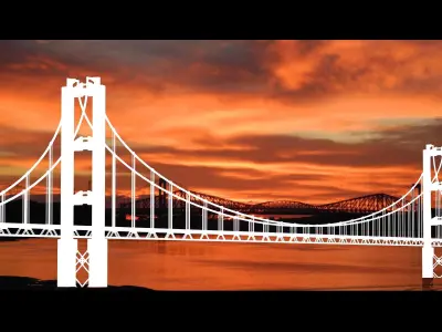 bridge of san fransisco Low-poly 3D model