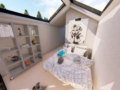 Tiny House and Green House Floor Plan  3D model